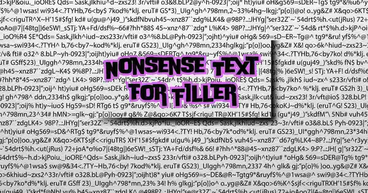 Nonsense Text for Filler